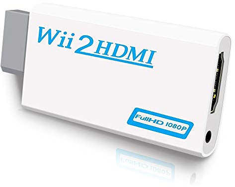 Wii to HDMI Converter, Wii HDMI Adapter 1080P for Full HD Device with 3,5mm Audio Jack&HDMI Output Compatible with Nintendo Wii, Wii U, HDTV, Monitor-Supports All Wii Display Modes 720P (White)