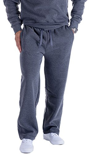 Facitisu Mens Sweatpants Fleece Athletic Open Bottom Workout Pants with Pocket Baggy Drawstring Sweats Pants Gym Joggers (Dark Grey, 5X-Large)