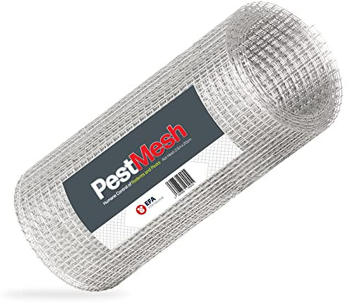 EFA International 2.5m x 20cm Wire Mesh, Rat Mesh for Rodent Proofing, Stainless Steel Mesh for Rodent Deterrent Outdoor, Wire Mesh Roll