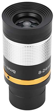 LANTRO JS Professionell 8 24 mm zoom okular optisk teleskoplins för stjärnskådning astronomisk användning, tydlig bild, utökad förstoring och hållbar metallkropp