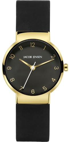 Jacob Jensen Damenarmbanduhr Titan Quarz Schwarz/Goldfarben 195