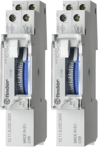 Interruttore Orario Tipo 121182300000PAS - Serie 12 Finder (Confezione da 2)