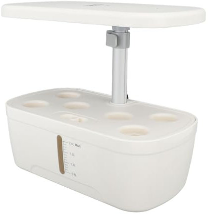 GLOGLOW Hydrokultur-Anbausystem für den Innengarten, 6 Pods, Pflanzenkeimungsset mit Wachstumslicht, Hydrophonischer Pflanzer, Gärtner-Gartengeschenke, Geeignet für Anfänger (White)
