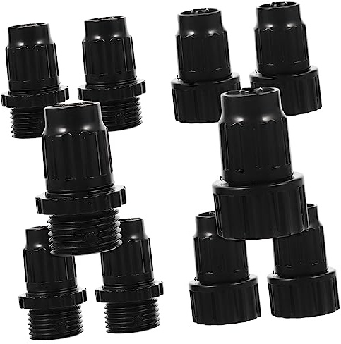 BESPORTBLE Connettori per Tubo da Giardino Accessori Impermeabili Set da 5 in Plastica Nera Collegamento Senza Perdite, per Irrigazione e Lavaggio Auto