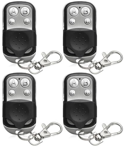 Palwin 4 Piezas Mando Garaje, Mando Puerta Garaje, 433.92 MHz Mando a Distancia Universal Automático con 4 Botones para Puerta de Garaje Coche Universal