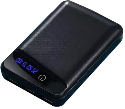 FUXIU Batería externa de carga rápida, 3 x 18650, carcasas de plástico, 3 puertos USB, batería de entrada no incluida, artículos esenciales de viaje