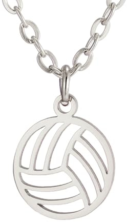 TEAMER Collana di pallavolo in acciaio inox Delicato ciondolo pallavolo Gioielli di moda sport per gli amanti della pallavolo squadra atleta allenatore