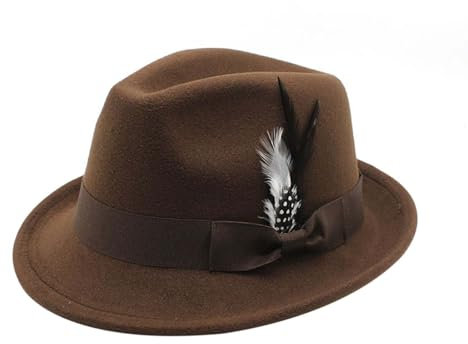 Trachtenhut Herren Damen Fedora Trachtenmode Fedora-Hut Traditionelle Porkpie-Hüte Trachten Hut Vintage Hüte mit Feder Unisex Erwachsene Outfit für Oktoberfest Besondere Anlässe