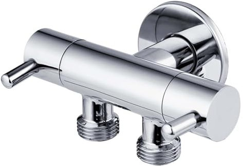 Dreieckventil, Eckventil, Wasserhahnventil, Absperrventil for Spülbecken, Eckventil aus Messing, Eckventil mit einem Eingang und zwei Ausgängen, großer Durchfluss, Unterputz-Wasserhahnventile, Unterpu