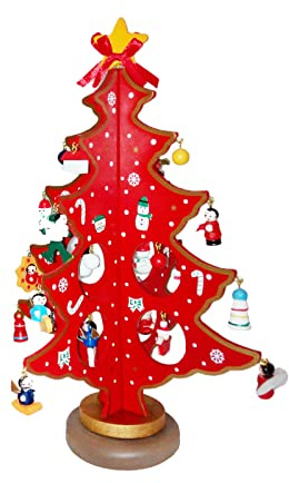 Weihnachtsbaumdekoration aus Holz, Weihnachtsbaum-Desktop-Ornament, Sperrholz, Handmontierte Weihnachtsdekoration, Geschenke, Tischdekoration, Fensterdekoration (A)