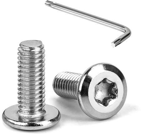 Tunejoy Viti a Testa Piatta Torx M6 x 16 mm Vite a Testa Esagonale Bulloni in Acciaio Inox A2 V2A Bulloni per Mobili con Chiavi a T30 Filettatura Completa 20 Pezzi