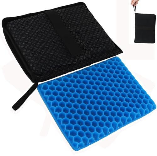 Gel Seat Cushion, Quadrate Foldable Airplane Seat Cushion, Non-Slip Seat Pad for Sitting Comfort, Portable Cushion Pad, Chair Cushion, Car Seat Cushion for Home, Office, Plane, Travel (35*24*3cm)
