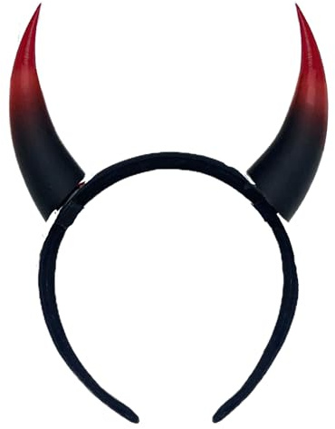 Blooshow Demen Stirnband mit 3D Teufel Hörner 3d Leichte Teufel Hörner Stirnband (Schwarz Rot)