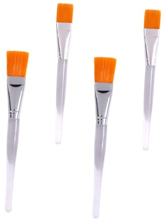 Beavorty 4pezzi Pennello Per Maschera Manico Trasparente Setole Adattabili Alle Forme Del Lavabile e Facile Per Maschere in Gel e Crema