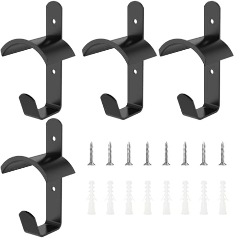 4 Counts Horse Bridle Rack, Holds Up to 35LBS, Bridle Bracket Bridle Hooks with Tubes and Screw, Horse Tack Storage Halter Hanger Metal Bridle Holder for Tack Room Barn Supplies Wall Mount
