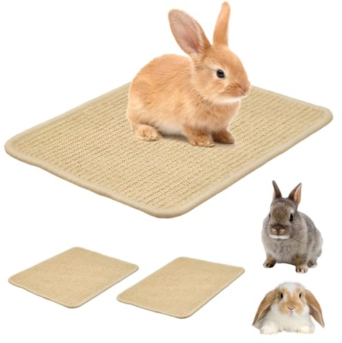 Tappetino antigraffio per conigli, in sisal naturale, per animali di piccola taglia, per conigli, criceti, gatti (30 x 40 cm)
