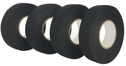 Vocdikficy 4 Piezas 25mmx25m Cinta de Tela Adhesiva Retardante de Llama Cinta de Mazo de Cables de Base de Tela Resistente Al para Protección de Mazos de Cables
