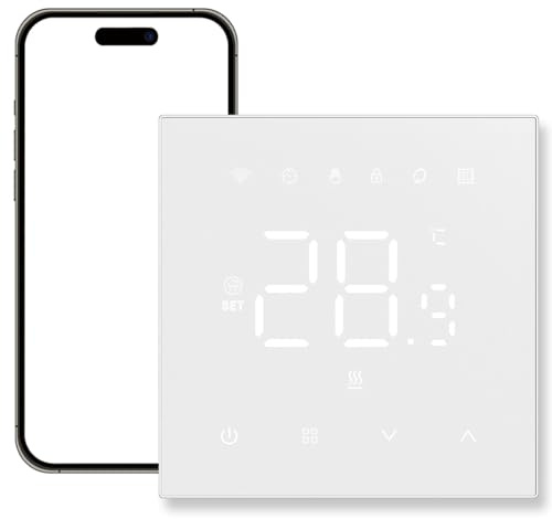 Acmerota Smart Thermostat for Electric Underfloor Heating 16A with Timer Programmable Underfloor Heating Thermostats Compatible with Amazon Alexa, Google Assistant
