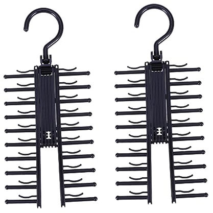 UKCOCO Appendiabiti Multifunzionale per Cravatte 2 Pezzi Gancio in Metallo Organizzatore per Sciarpe e Cinture Grucce per Armadio
