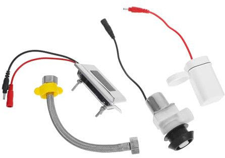 HOMSFOU Touchless Urinal Flush Valve Automatic Sensor Toilet Flusher Abs Solenoid Valve and b Panel Dc Kit for Bathroom Repair Replacement