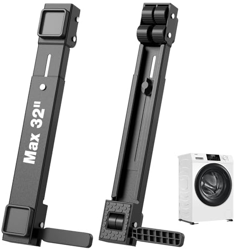 Appliance Slider Heavy Duty with Wheels, Adjustable Appliance Roller Base Max 32, Lockable Furniture Mover for Hardwood Floors, Easy Move for Refrigerator, Dryer, Dishwasher, Washing Machine (Black)