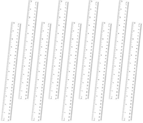 Euablfo 10 pezzi Righelli in Plastica, Righello di Precisione Trasparente 30cm, Righelli Standard in Plastica per Studenti Aula Scuola Ufficio Casa