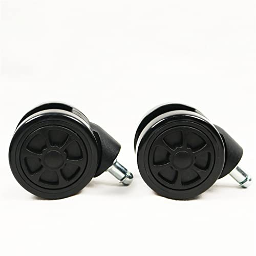 Ruedas para silla de oficina y muebles, 60 mm, 5 piezas/lote, ruedas de gran color, estilo rueda de coche (Black)