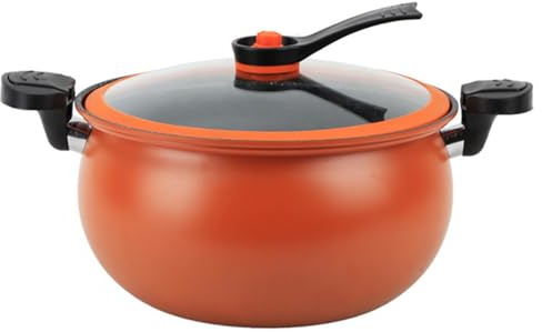 Mini Pressure Cooker, Large Capacity Fast Heating Pressure Pot with Lock Handles, Non-stick Multi-Function Micro Stockpot for Gas, Induction, Electric Stoves, Red