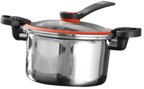 VILLCASE Edelstahl Slow Cooker Antihaft Drucktopf Niederdruck Suppentopf Induktion Gasherd Geeignet Langlebig Hitzebeständig Kompakt für Suppen Eintöpfe Effizientes Kochen