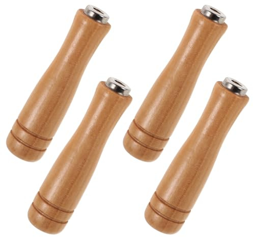 TIKODIDA Ergonomische Feilengriffe Holz 4 Stück Rutschfest Robust für Metall und Holzfeilen für Werkstatt und Basteln