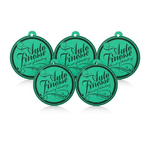 Auto Finesse Teal Round Coconut Hanging Car Air Freshener 5 Pack | Coconut Scent, Hanging Design, Round Shape, Car Interior Use, Pack of 5