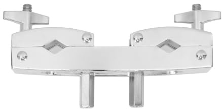 Abrazadera de Extensión para Cencerro de Batería, Clip Fijo | Hierro Plata, Diseño de Conexión Doble Cara, para Bombo y Soporte de Platillo