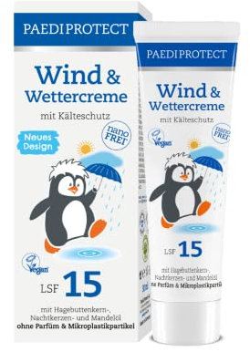 PAEDIPROTECT crème hydratante visage pour bébés 30 ml, lotion de soin enfants & adultes avec SPF 15, protection contre le froid, le vent, l'humidité, apaisement des zones cutanées irritées