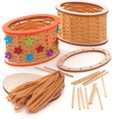 Baker Ross AX732 Basket Weaving Kits - Pack of 2, Introductory Sewing for Beginners and for Kids Arts and Crafts Projects
