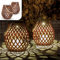 Gadgy Faroles Solares Exterior, Set de 2 Faroles de Ratán, Lámparas de Mesa LED Decorativas para Jardín, Balcón y Terraza - Decoración Jardín Exterior