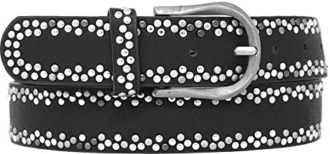 Zakatte • Damen Nietengürtel aus Kunstleder Jeansgürtel Damengürtel Taillengürtel Hüftgürtel Bikergürtel BS051