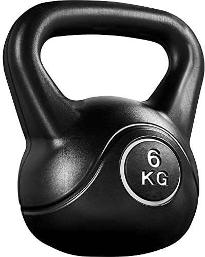 Yaheetech Kettlebel 6kg für Krafttraining Fitness Gymnastik, Kugelhantel Schwunghantel Kugelgewicht, schwarz