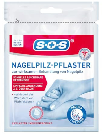 SOS Nagelpilz-Pflaster | zur intensiven Nagelpilz Behandlung | einfache Anwendung über Nacht | schnelle, sichtbare Ergebnisse | praktische Anwendung | auch bei Nagelverfärbungen | 8 Pflaster
