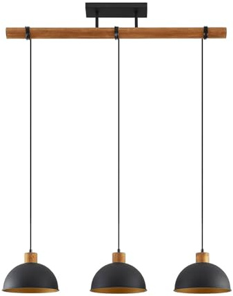 Lindby Ceiling Light Flurin dimmable (Modern) in Black Made of Metal for e.g. Living Room & Dining (3 Light Sources, E27) from Pendant Lighting lamp Hanging Ceiling