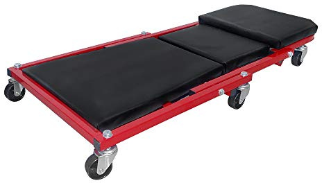 Aufun Camilla de Taller mecánico Convertible en Asiento o Taburete de Trabajo con Soporte y Rollo de 360 ​​°, 92 x 44 x 12 cm cargable hasta 150 kg
