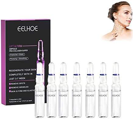 Concentré De Collagène Sérum Ampoules, Avec Aloe Pour Lifter Et Raffermir, Production De Collagène, 7 Jours Pour Une Peau Plus Ferme, Réduit Les Ridules Et Hydrate La Peau (1 box (7 bottles))