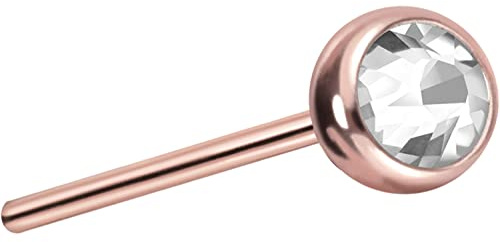 PIERCINGLINE Titan Labret Aufsatz mit Push Pin Kugel + KRISTALL OHNE Labret Stecker Piercing Ohr Conch Tragus Lippe Nase Medusa Farb & Größenauswahl