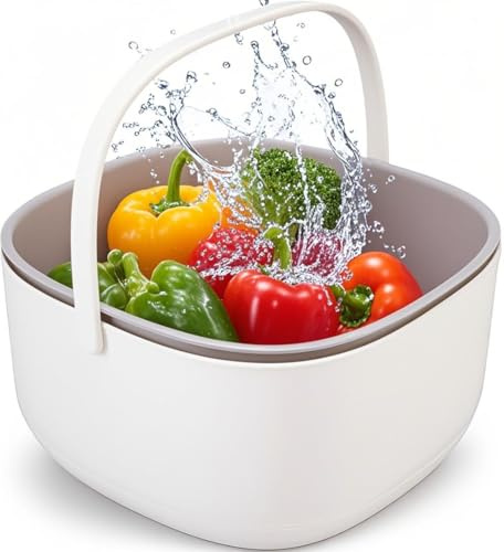 Lavadora Profesional para Frutas y Verduras, Purificador de Alimentos con Limpieza 360° para Utensilios de Cocina, Elimina Residuos y Contaminantes