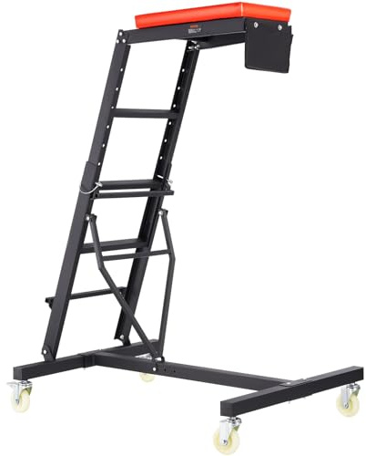 VEVOR Automotive Creeper, med justerbar höjd 126 cm till 192 cm, 181 kg kapacitet hög Creeper, 4 svängbara möbelhjul, slitstark hopfällbar kryp för bilreparation och underhåll