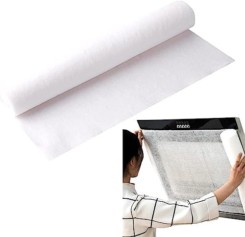 Xistuoz Filtri per Cappe da Cucina, Filtro Piatt_ per Cappe da Cucina, Filtro Antigrasso, Tagliabile, Adatto per La Maggior Parte delle Cappe da Cucina, Tappetino, 46 cm x 5 m