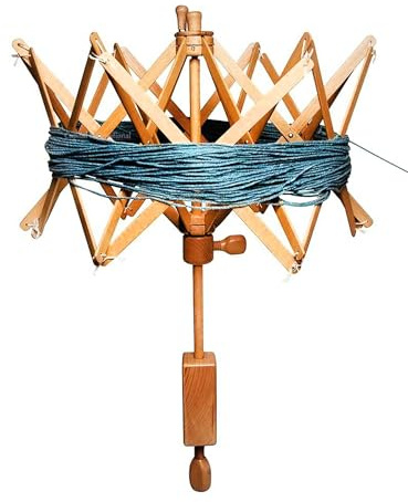 Avvolgitore di palline di filato in legno - Avvolgitore di bobine di filato per maglieria e uncinetto fatto a mano - Plettri per ombrello Filato Swift (Off-white, Umbrella Swift)