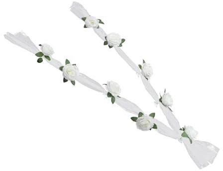 KOMBIUDA 1satz Künstliche Weiße Rosen Für Hochzeitsauto Dekoration Elegante Blumenarrangements Für Hochzeitsfeiern Und Veranstaltungen Langlebige Lebensnahe Kunstblumen Pflegeleicht Und