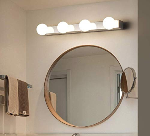 SSNCcNC Modern Minimalismus Spiegellampe 3-Flammig Spiegel Vorne Licht LED Neutrales Licht 4500K 18W Glas Lampenschirm Schminktisch Spiegelleuchte Make-up Badlampe 50CM
