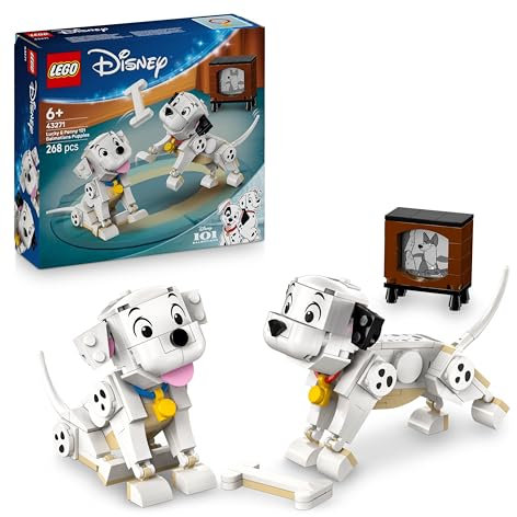 LEGO ǀ Disney Pongo e Peggy - La Carica dei Cento e Uno - Animali Giocattolo per il Gioco e l'Esposizione - Figure con Teste, Gambe e Code Mobili - Con Osso e TV - Regalo per Bambine da 6 Anni 43271