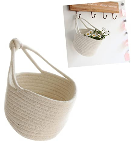 Alipis Cesto Portaoggetti Rotondo Bianco Resistente all'Usura Organizer Sospeso per Abbigliamento e Libri, per l'Area Giochi o Casa